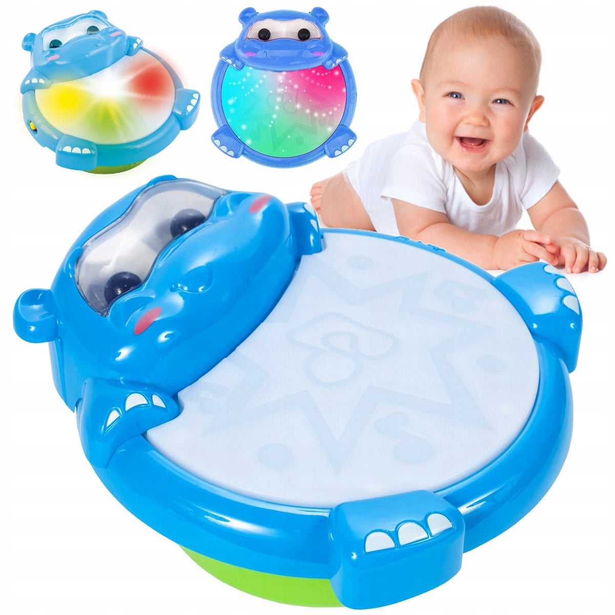 Interactive Drum Hipcio Drums For Baby Light Gift Toy Packaging status original
