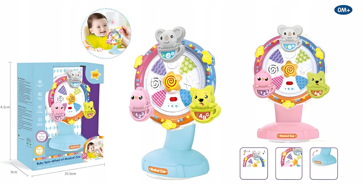 Interactive Educational Developmental Toy for Suction Cup Carousel Animal Brand BOUNN