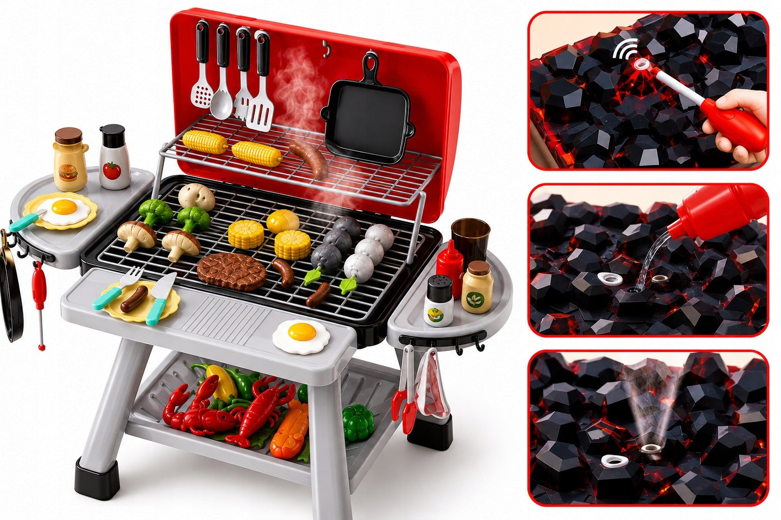 Interactive Garden Grill with Sound and Light Effects Set