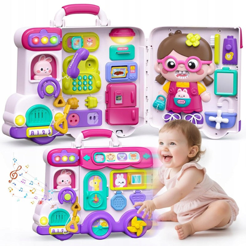 Interactive Manipulation Board Suitcase 3in1 Sound Light WOOPIE Brand Woopie