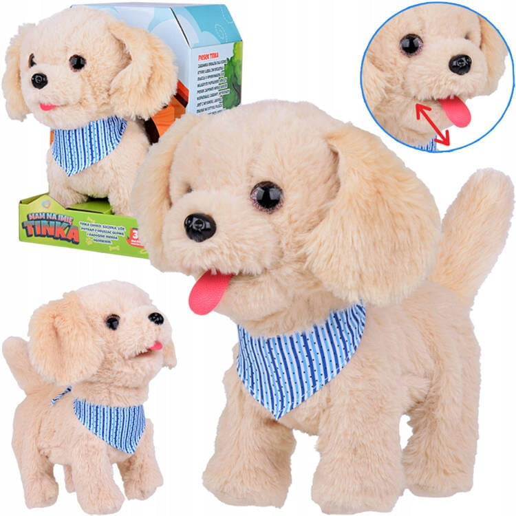 Interactive Plush Sponge Dog TINKA Walks Bark Licks