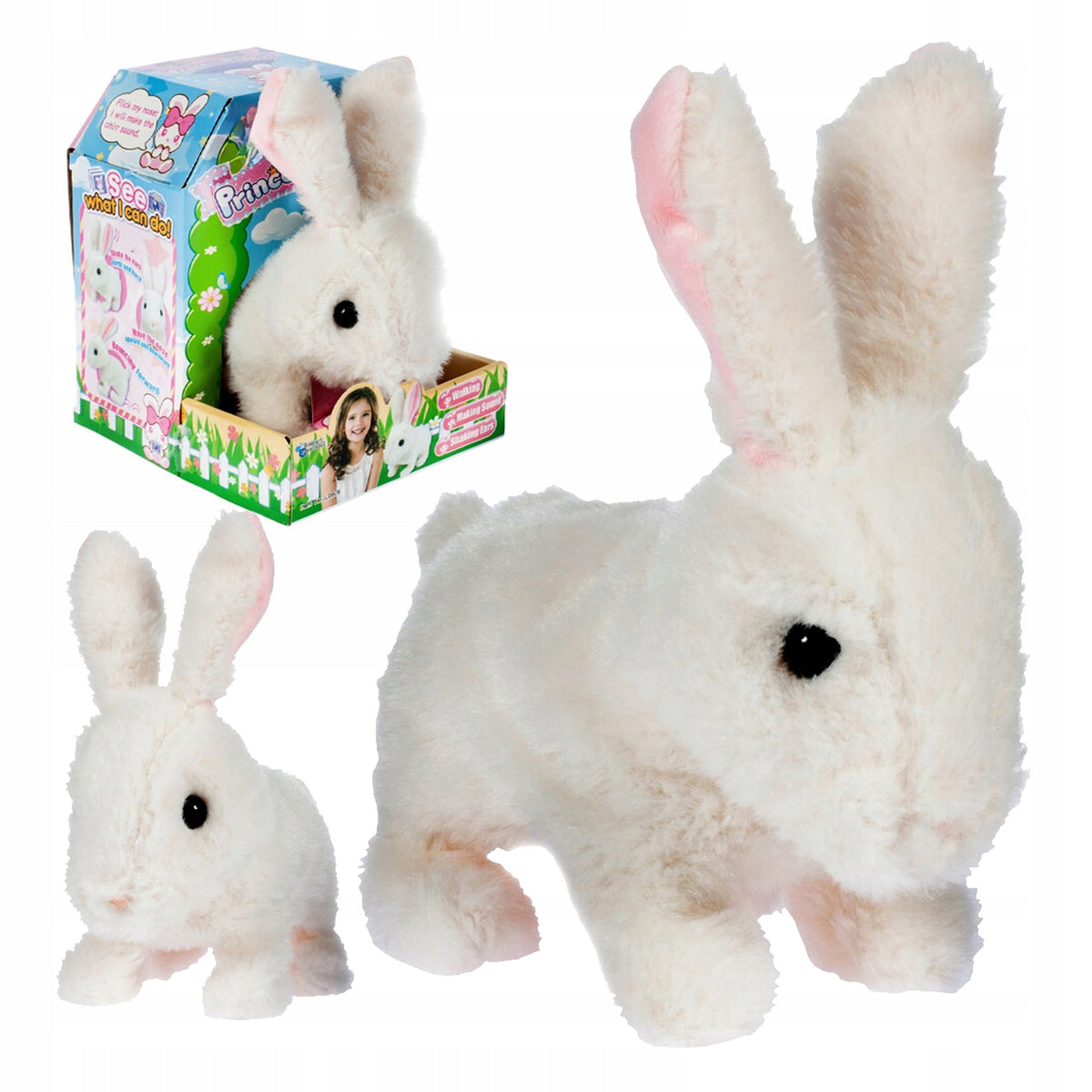 Interactive Rabbit Bunny Plush Toy Walks Kitty Moves Ears