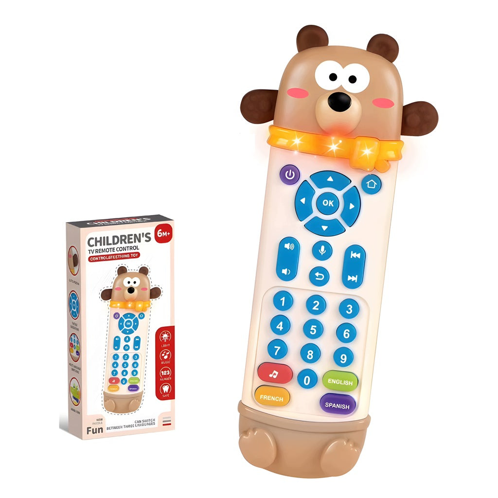 Interactive Remote control For Toddler Bear Musical Teether Educational Light