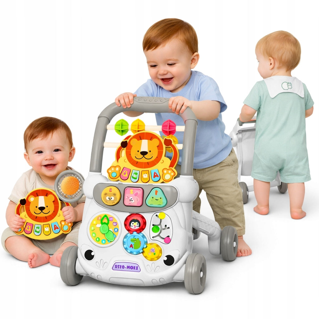 Interactive Ride-On Pusher Educational Walker Piano Blocks Sprockets LION Packaging status original