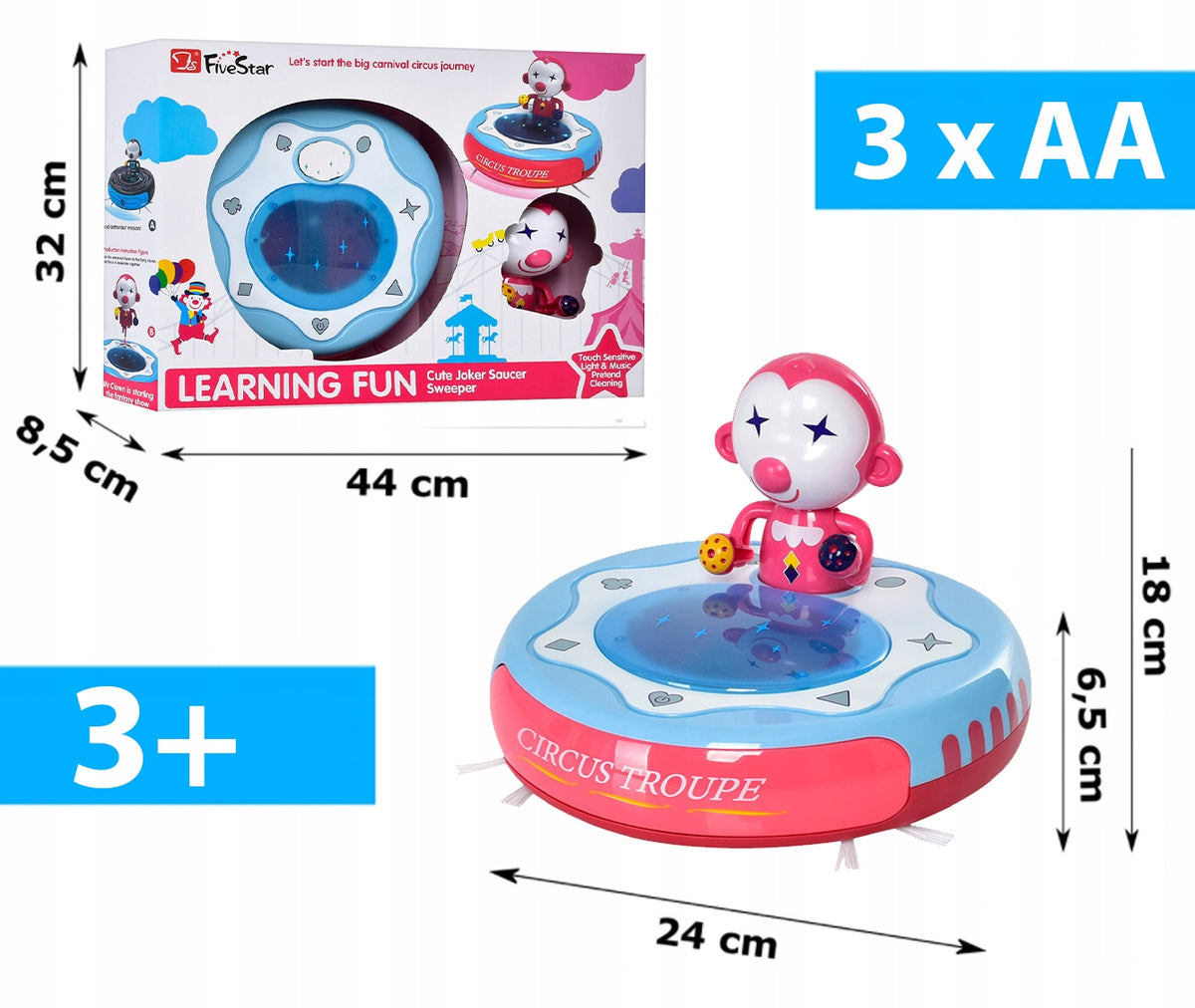Interactive Robot Vacuum Cleaner for Kids Light, Music, Learning to crawl Manufacturer code U409R