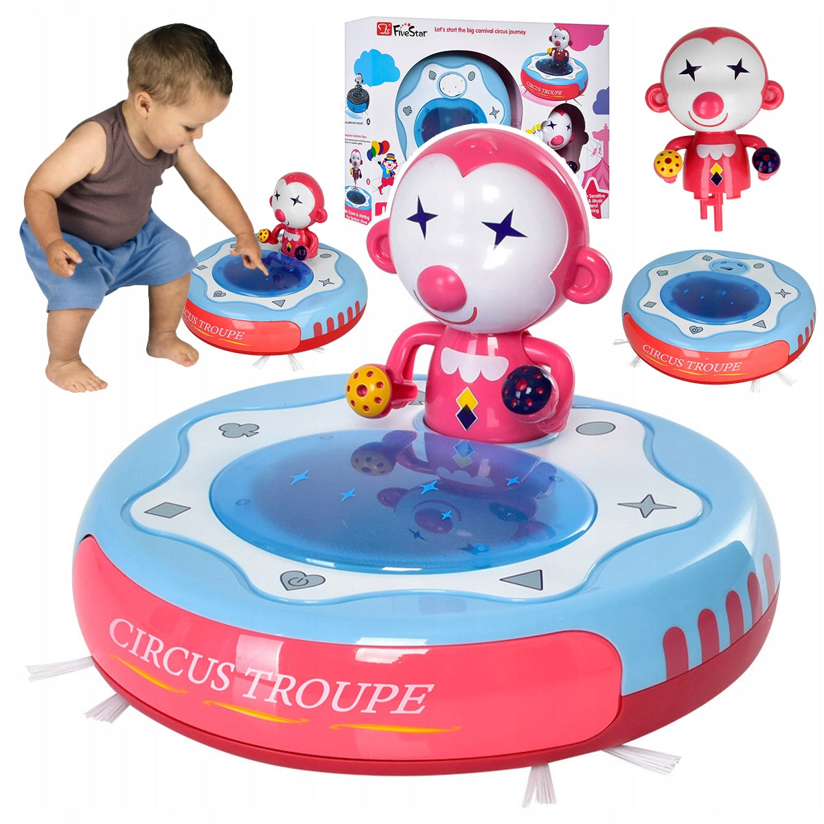 Interactive Robot Vacuum Cleaner for Kids Light, Music, Learning to crawl