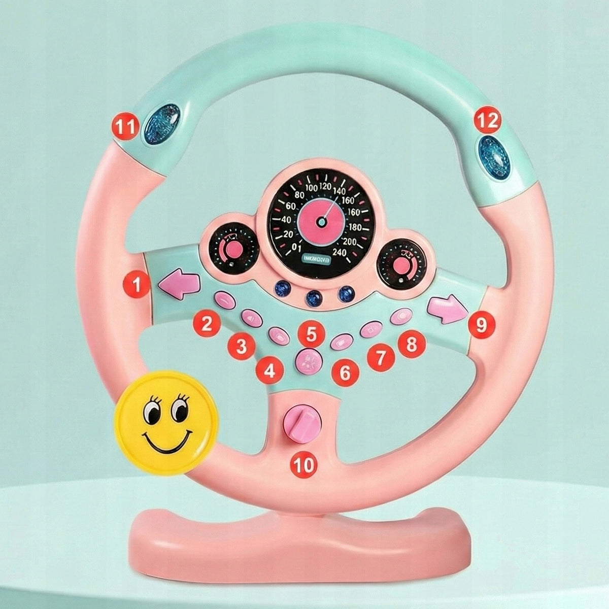 Interactive Steering Wheel For Car Toy Driving Simulator LED Sounds Packaging status original