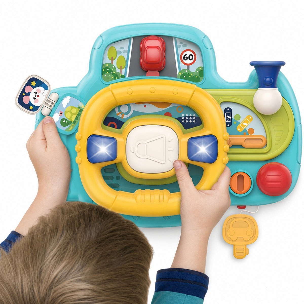 Interactive Steering Wheel for Toddler Stroller Musical Sounds of Light