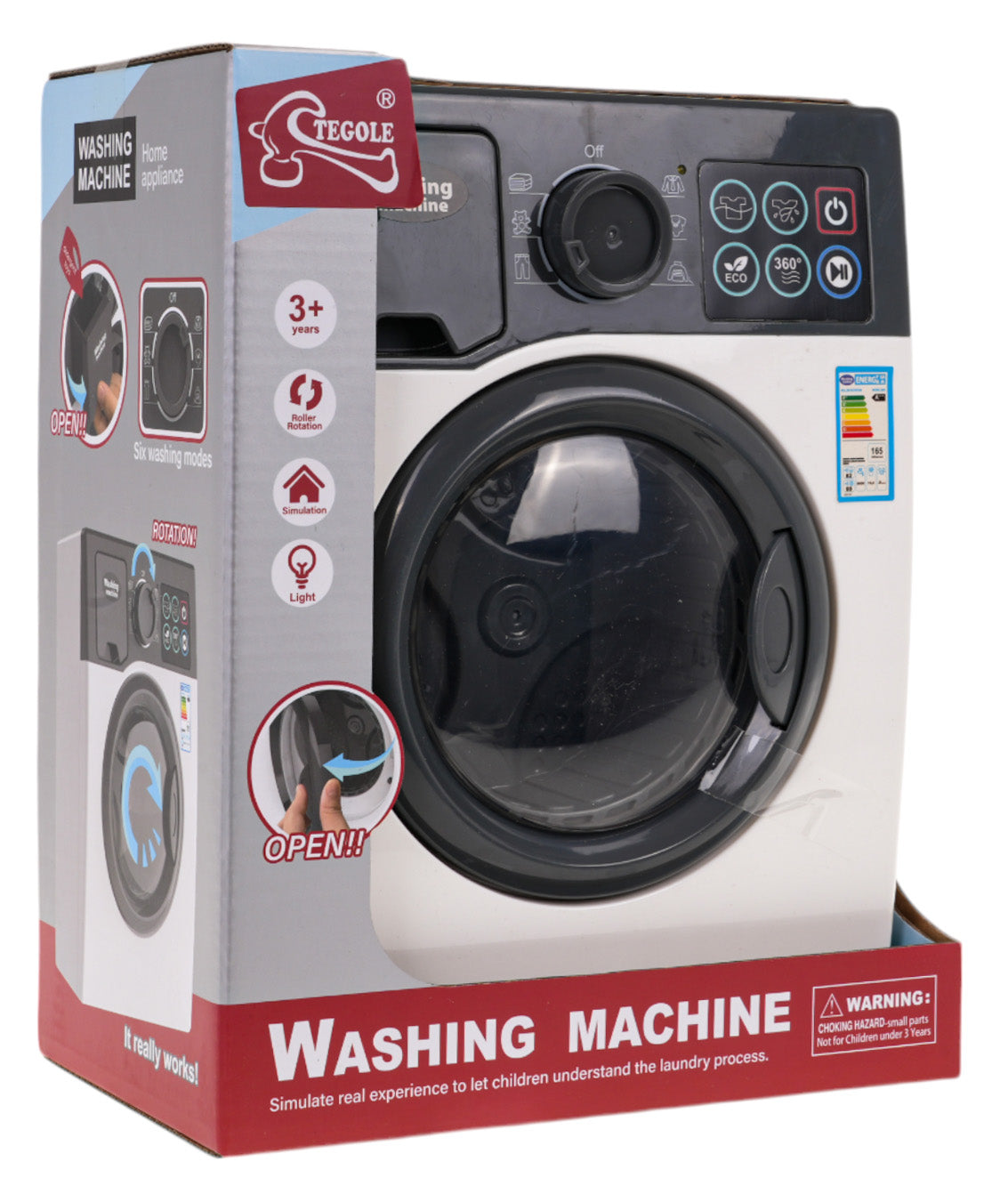 Interactive WASHING MACHINE toy for children + opening drum LIGHTS SOUNDS Packaging status original