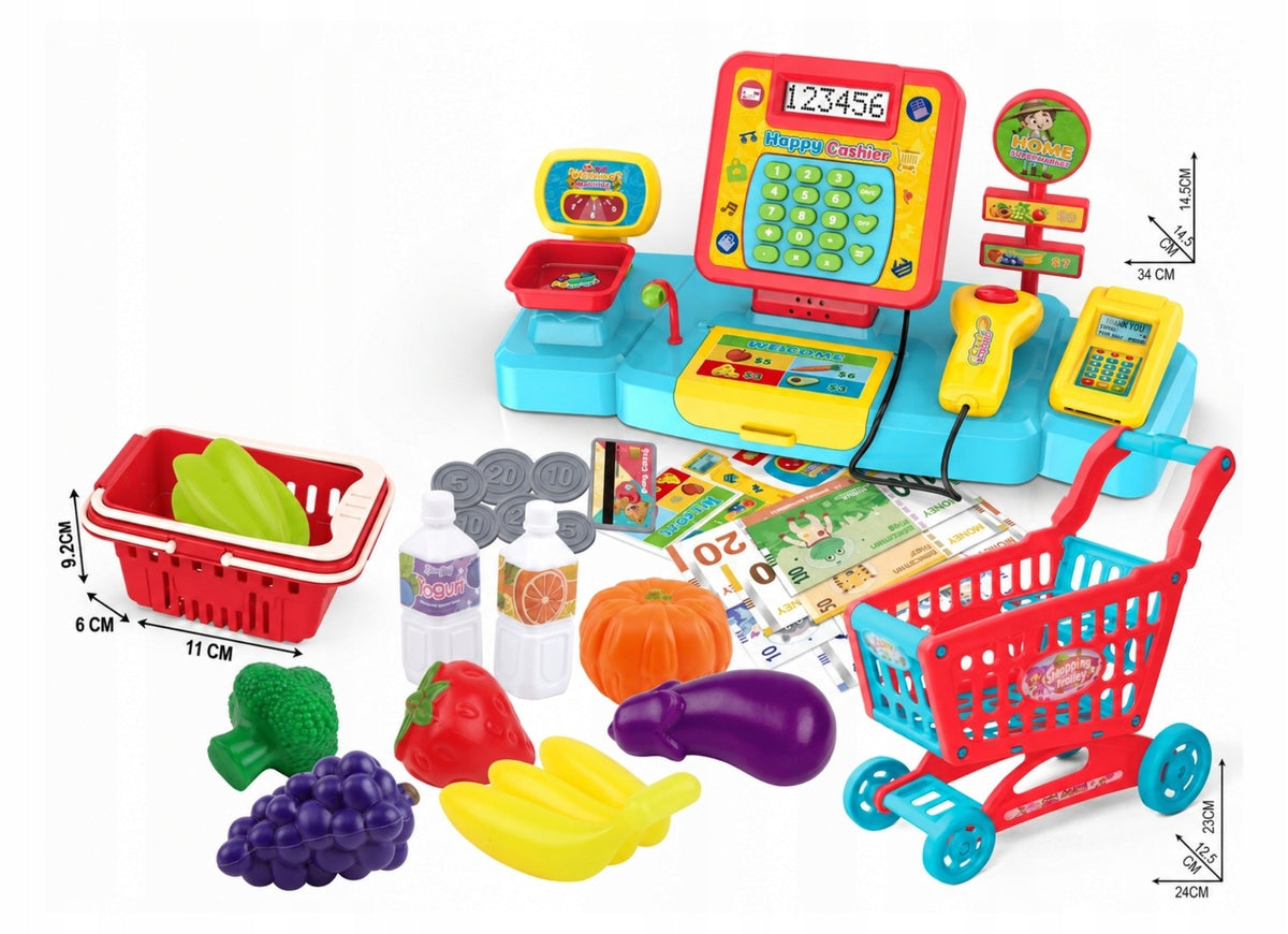 Interactive cash register shop scale accessories MINI shopping trolley zab Packaging status original