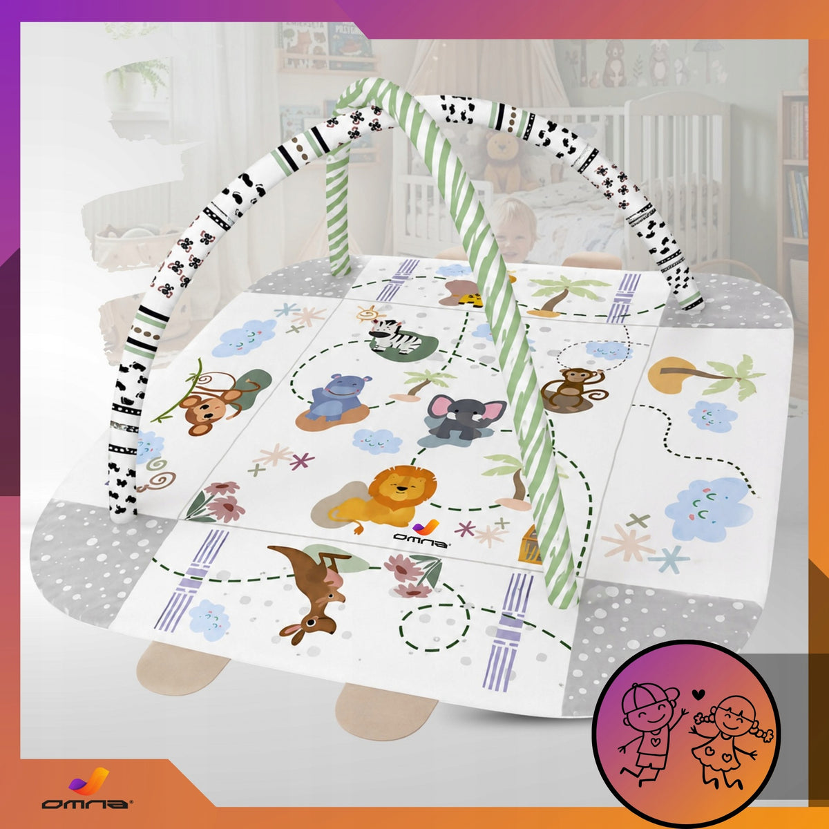 Interactive educational mat for children double-sided folding playpen Packaging status original