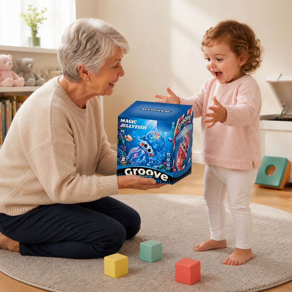 Interactive jellyfish driving projector light sound for children 6 msc+ Packaging status original