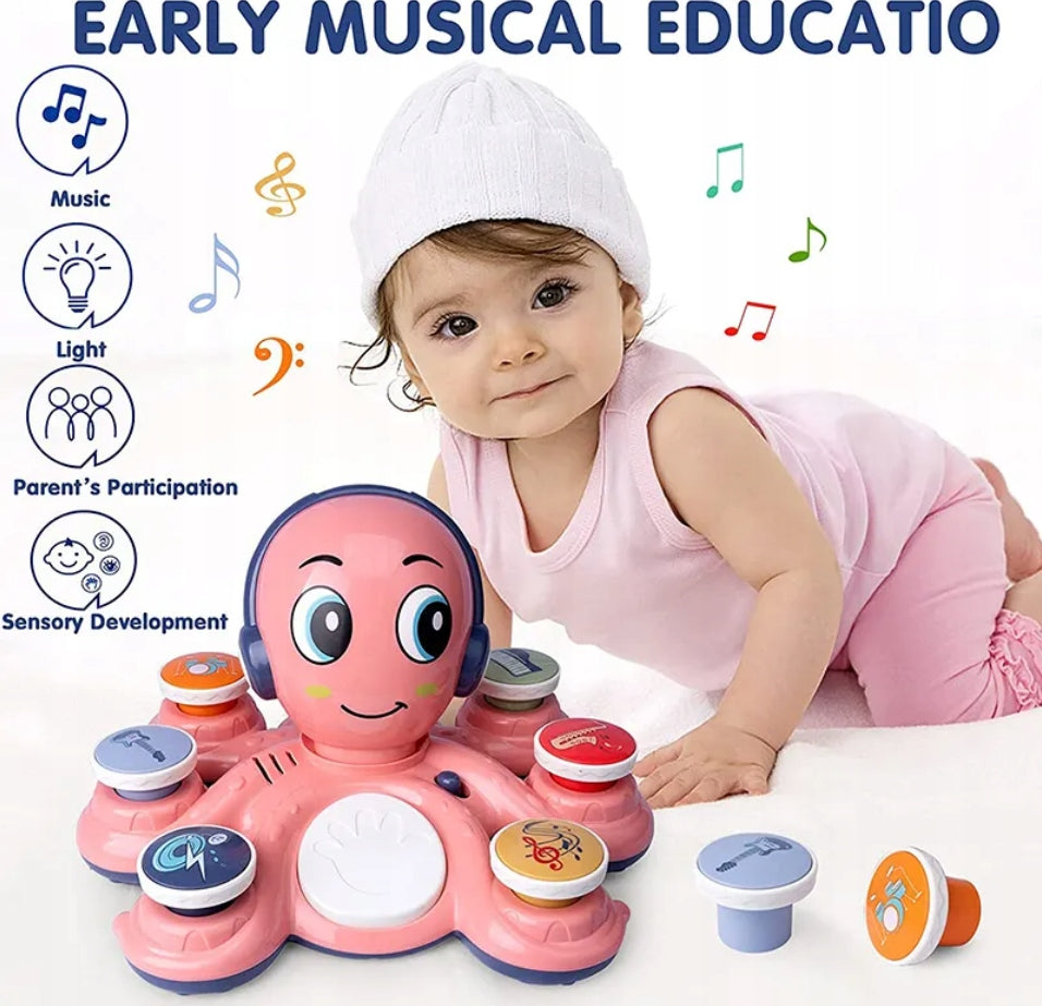Interactive musical octopus drum octopus blue Packaging status original