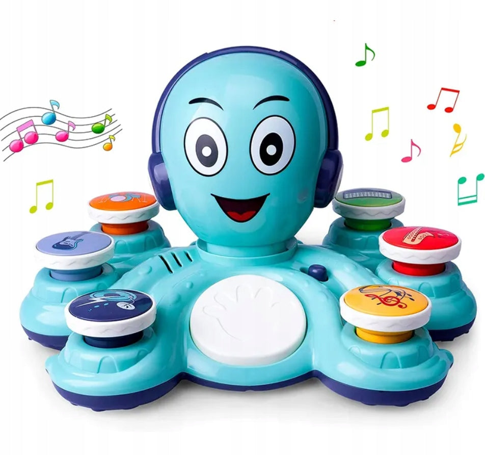 Interactive musical octopus drum octopus blue