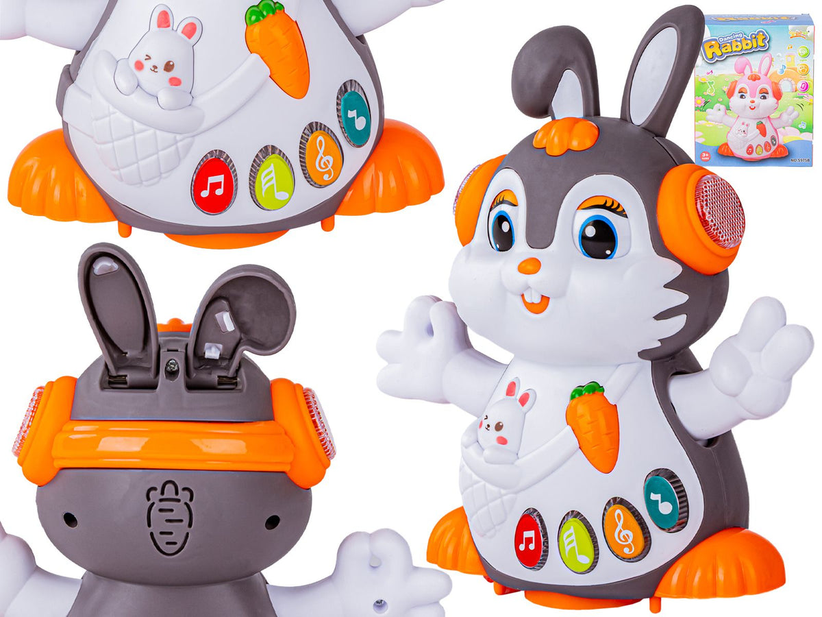 Interactive rabbit educational game rides glows for baby DARK GREY