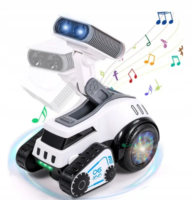 Interactive robot rides sings dances lights up changes directions and spins Brand no brand