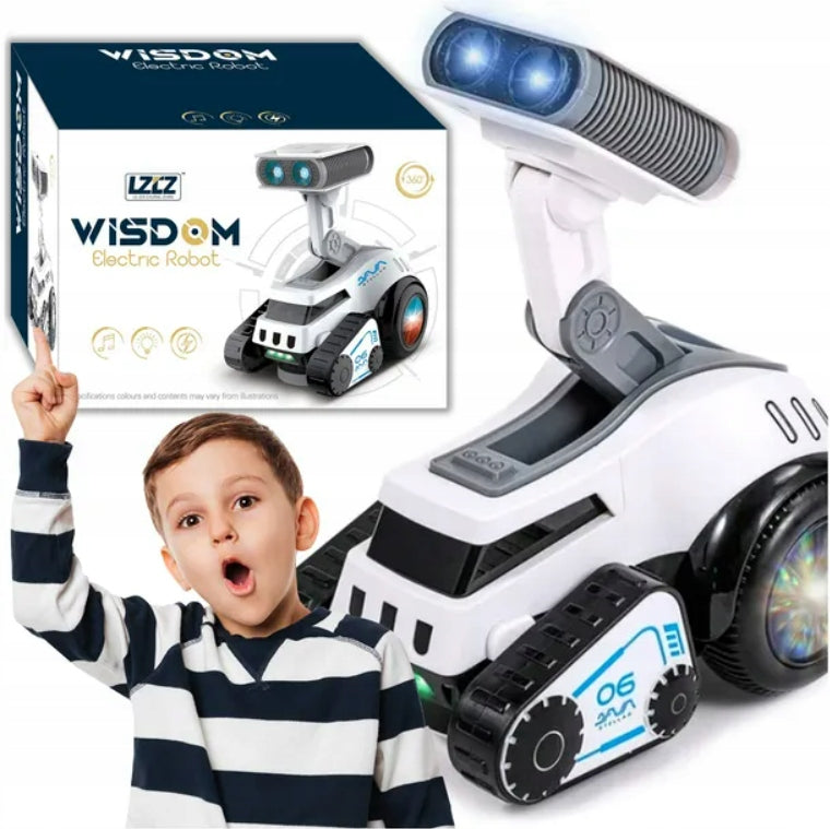 Interactive robot rides sings dances lights up changes directions and spins