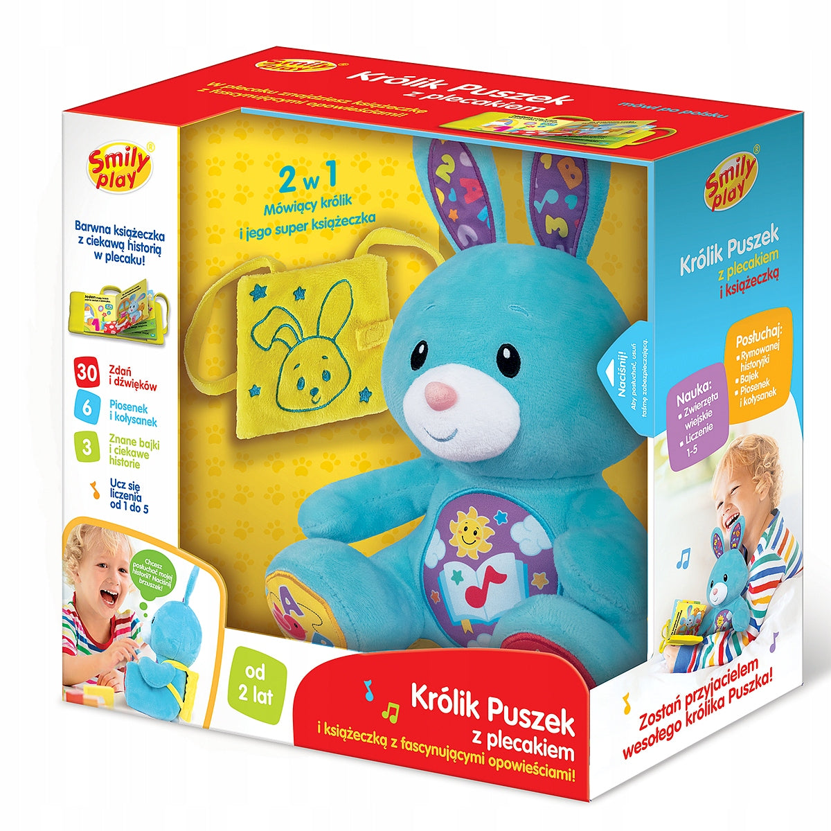 Interactive toy SMILY PLAY Rabbit Cans with backpack SP98297