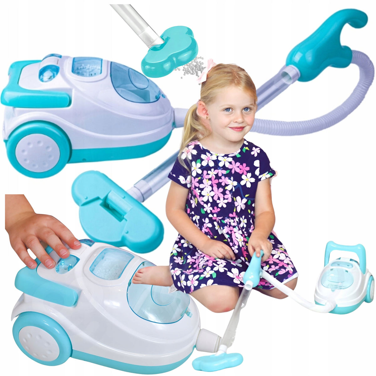 Interactive vacuum cleaner for children suction function sound draws blue 3+ Brand no brand