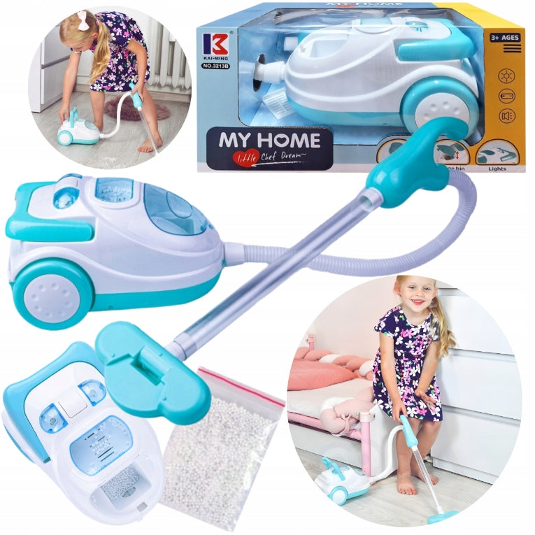 Interactive vacuum cleaner for children suction function sound draws blue 3+