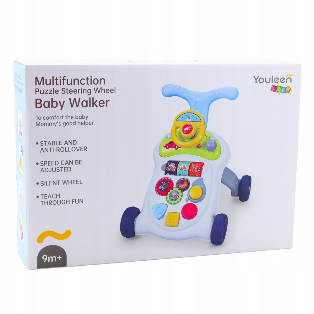 Interactive walker with light and sound Lean Toys Color blue