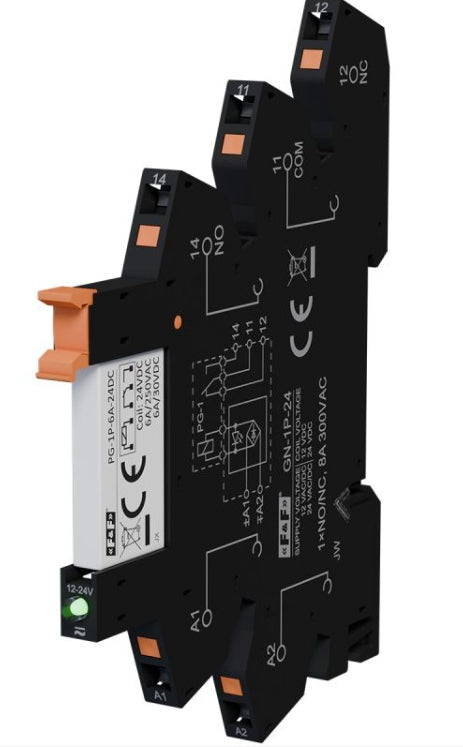 Interface relay PG-1P-6A-24DC with socket + relay 6A 24VDC F&F Manufacturer code PG-1P-6A-24DC