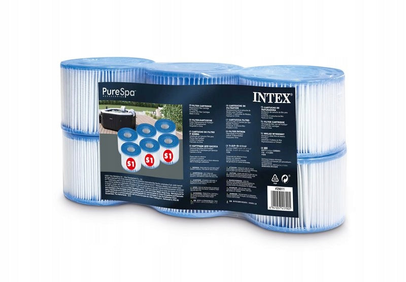 Intex S1 Filters 6 pcs PureSpa 29011 Filter Cartridges Manufacturer code 29011