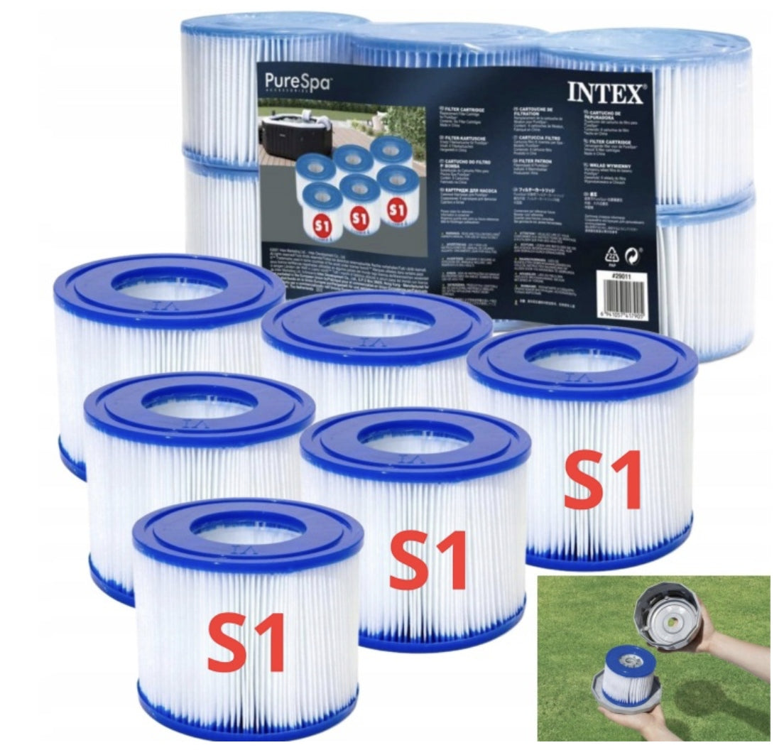 Intex S1 Filters 6 pcs PureSpa 29011 Filter Cartridges