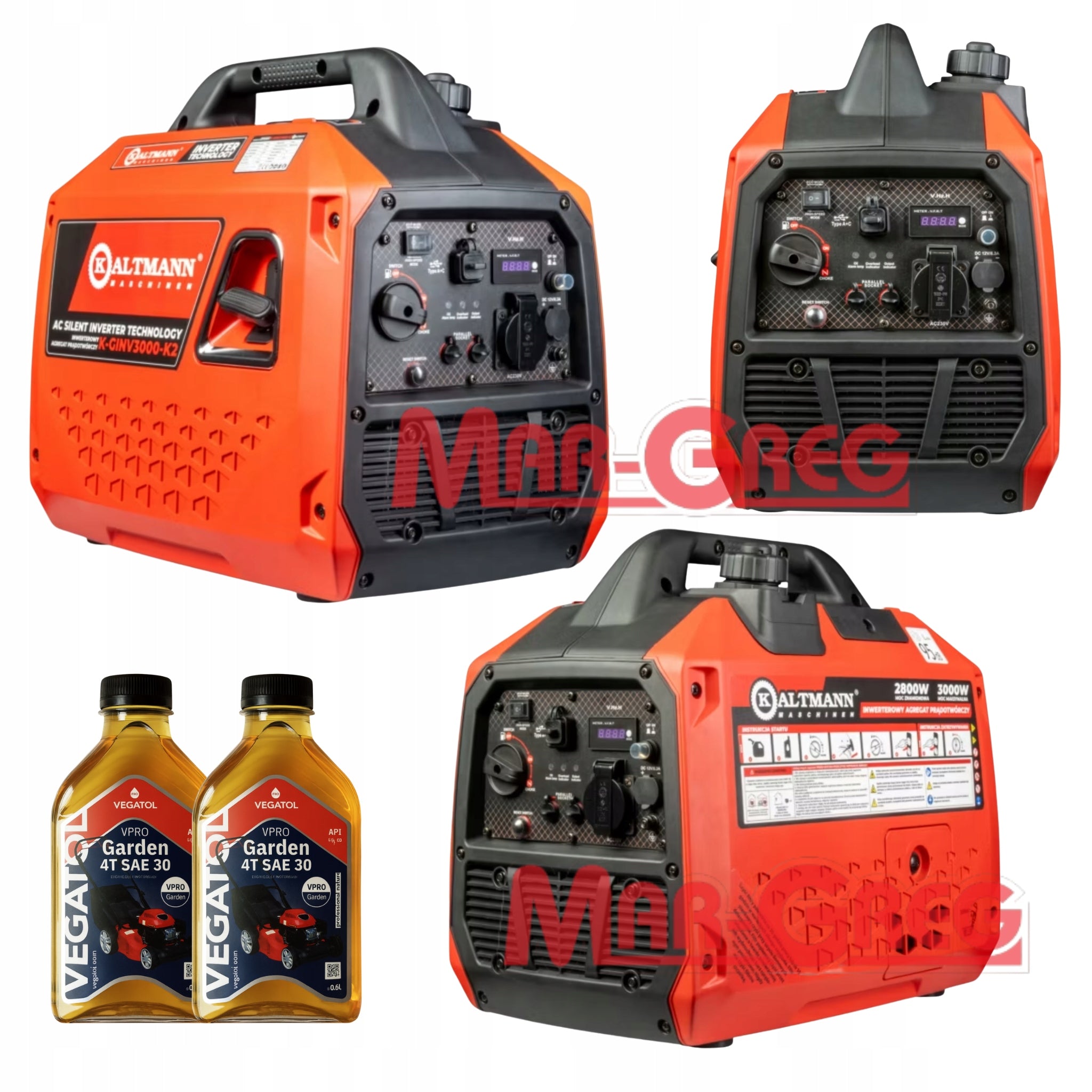 Inverter Generator KALTMANN 3000W Pure Sinus + 2x Oil