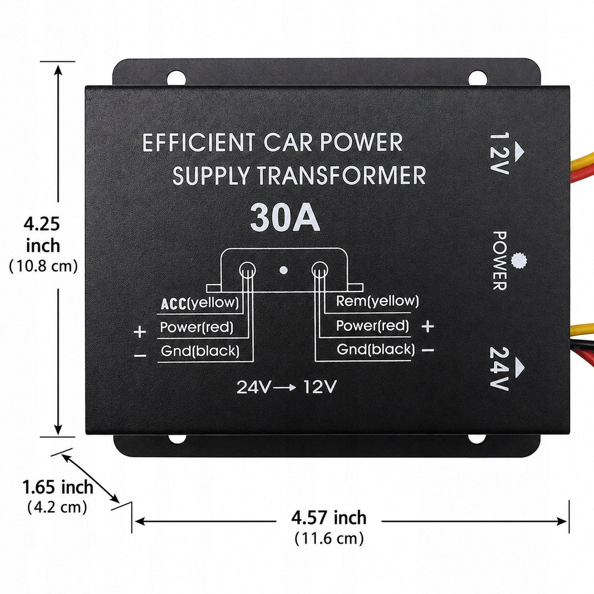 Inverter Voltage Reducer DC-DC 24V to 12V 30A 360W Car Effective power 360 W