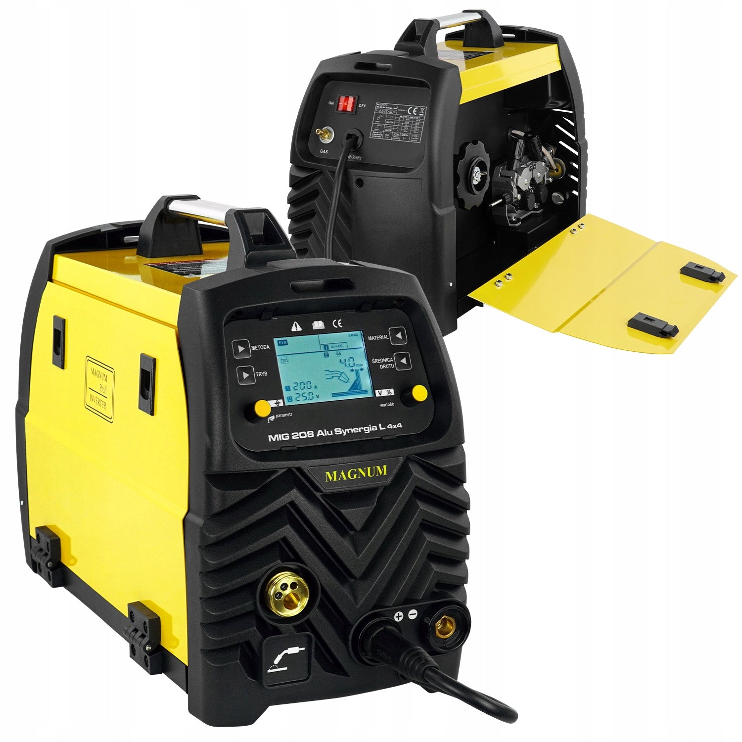 Inverter welder MIGOMAT Magnum MIG 208 Alu Synergy 4x4 VRD Spot Manufacturer code MIG 208 4X4 L ZESTAW HRS1
