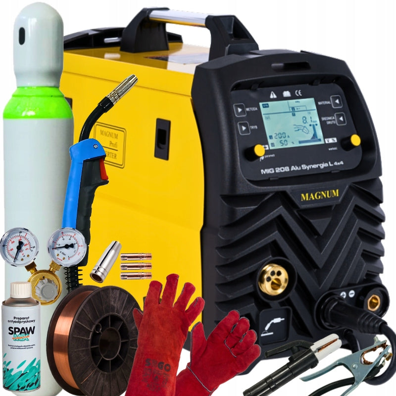 Inverter welder migomat Magnum MIG 208 ALU SYNERGY L 4X4 MMA TIG flashing