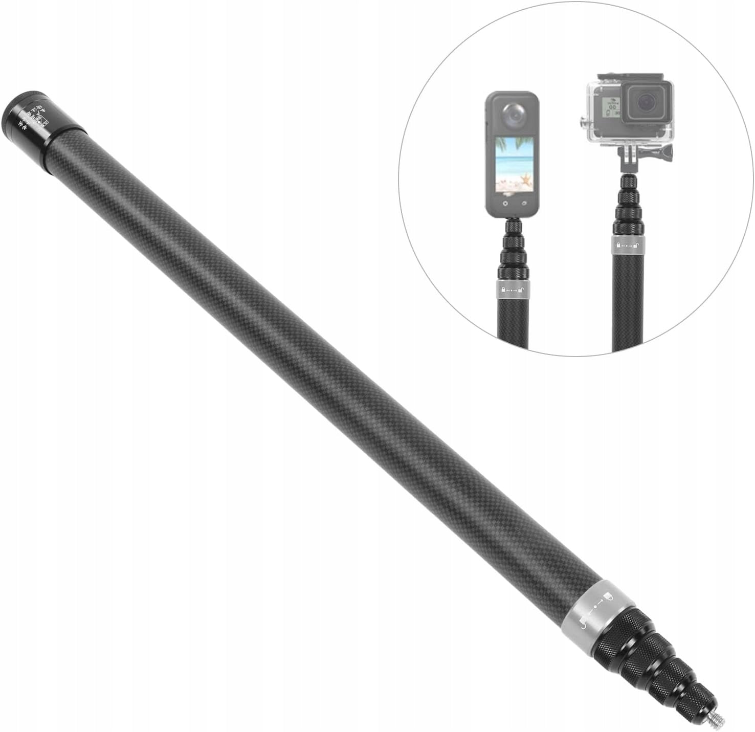 Invisible Selfie Stick for insta360 X4/ONE X2/ONE R Adjustable 3M