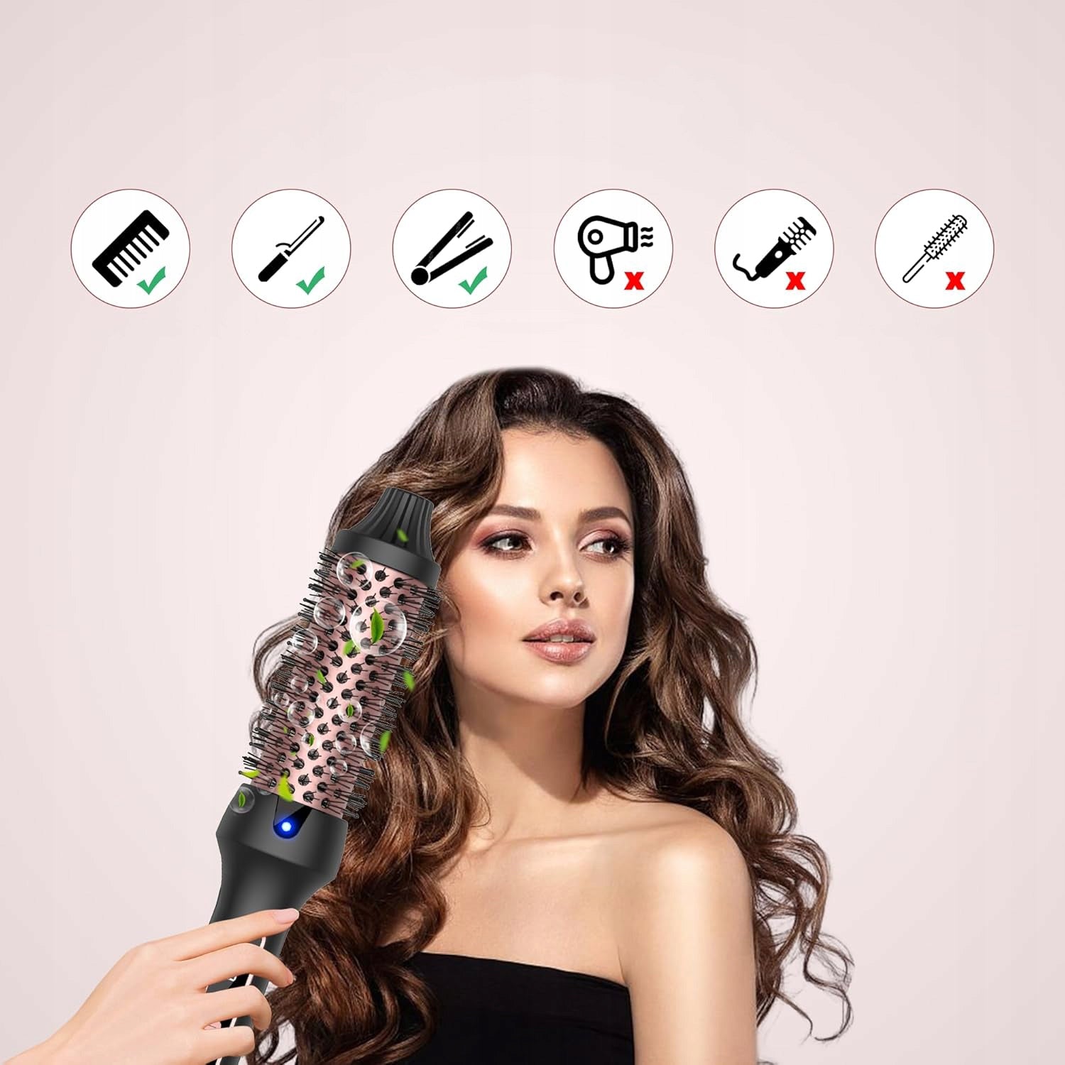 Ionic Thermal Brush, Curler With LCD Display, Hot Brush Manufacturer code Szczotka termiczna