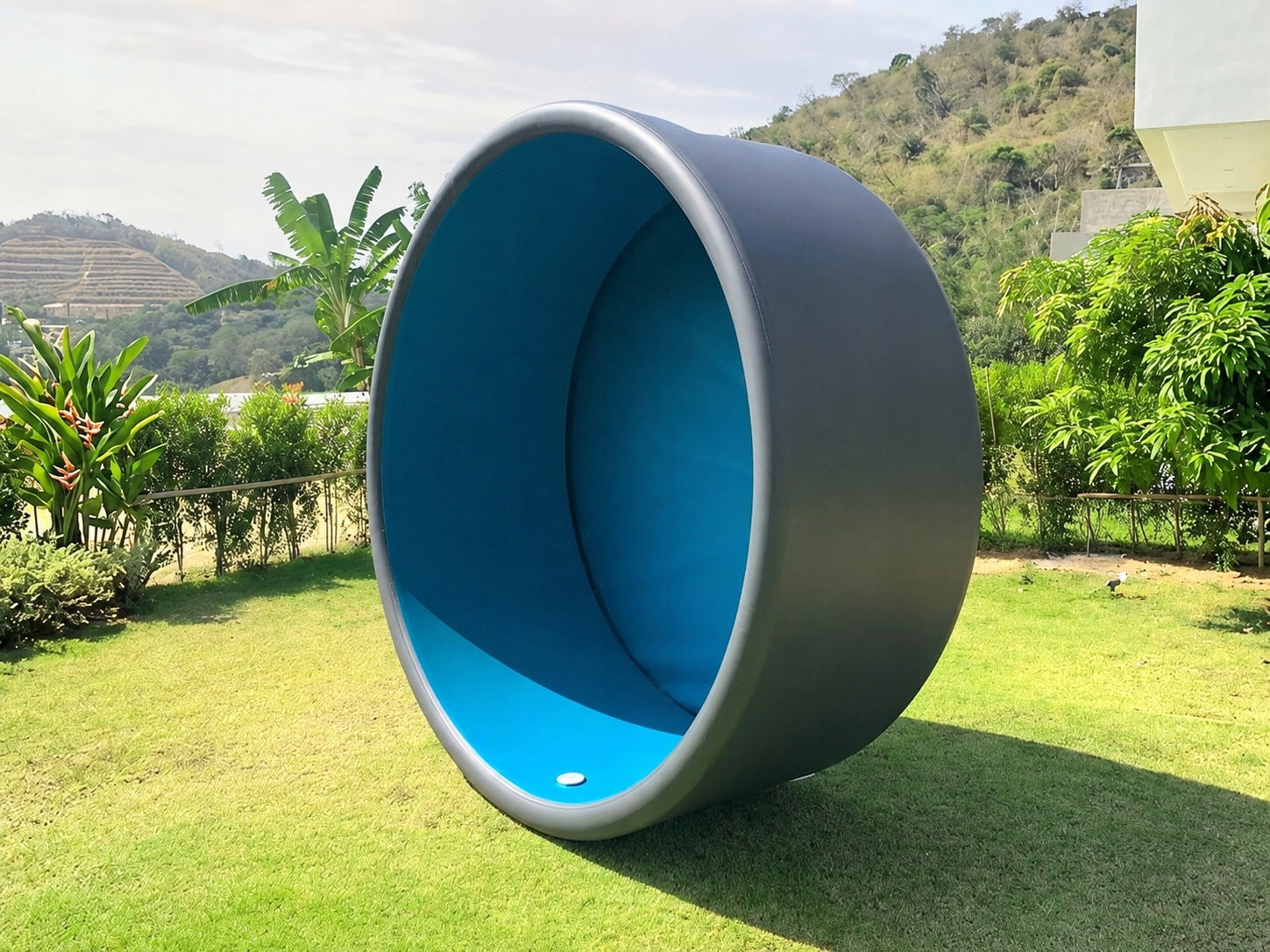 Ipoolgo Inflatable Garden Round Pool 370x120cm Large Drop-Stitch Brand EuroTradeLine