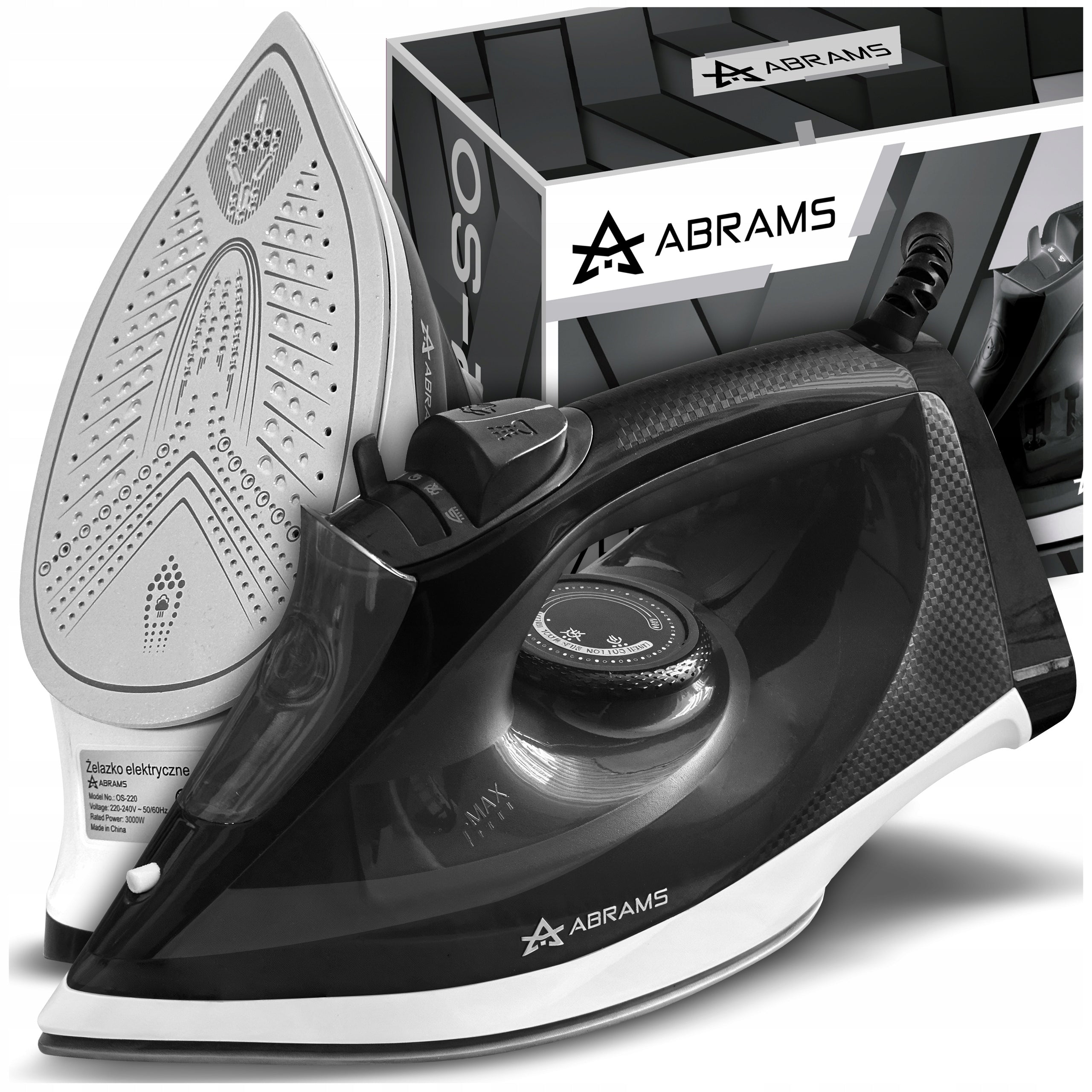 Iron Abrams Steam Ceramic Anti Drip Anti Calc Strong 3000W