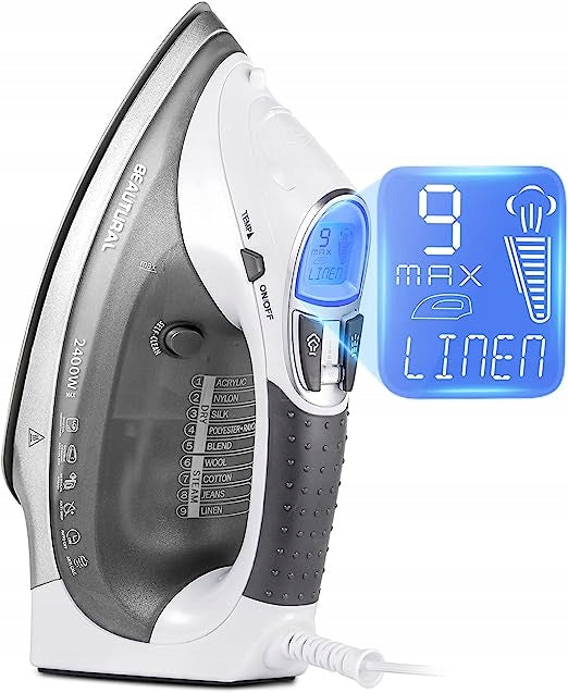 Iron Beautural 2400 W ceramic foot, 340 ml tank, 9 steam settings