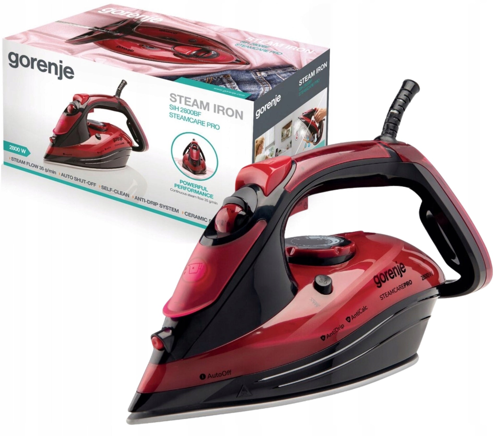 Iron Gorenje SIH2800BF 2800W Ceramic Foot Automatic Shutdown