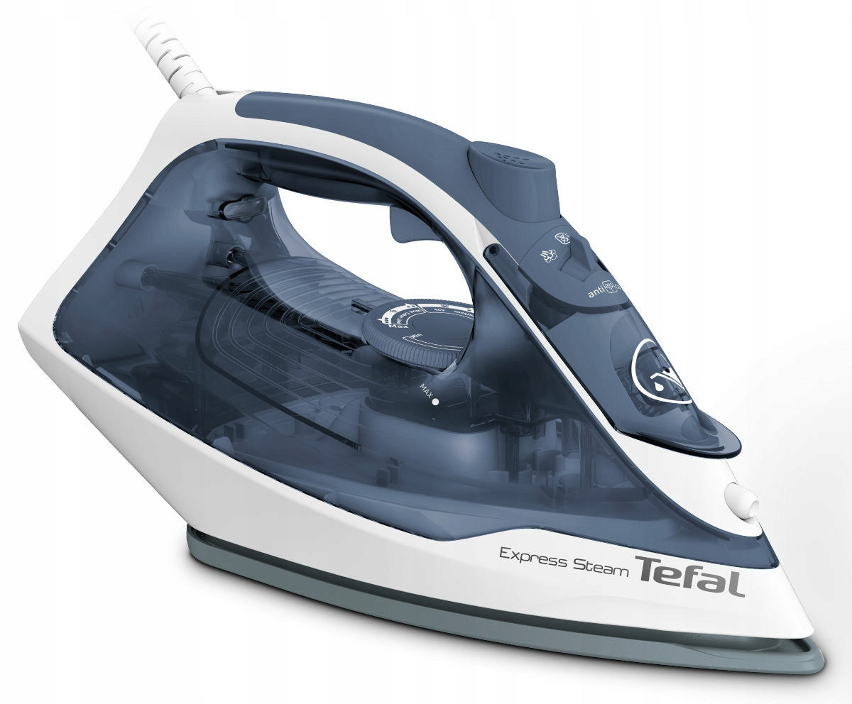 Iron TEFAL Express FV2837 ceramic foot 2400 W Anti-limestone system Dominant color blue