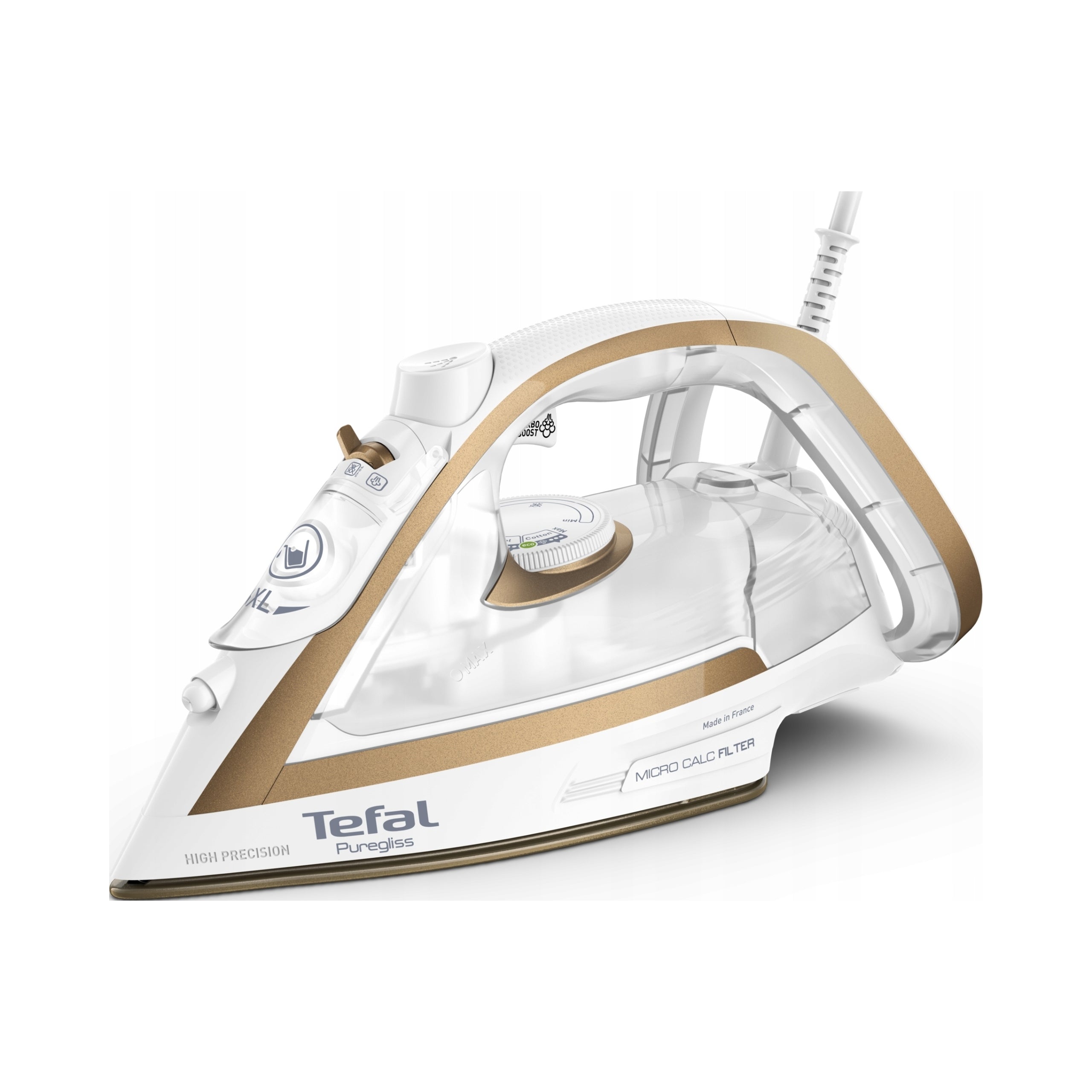 Iron Tefal 8042 Puregliss white and gold