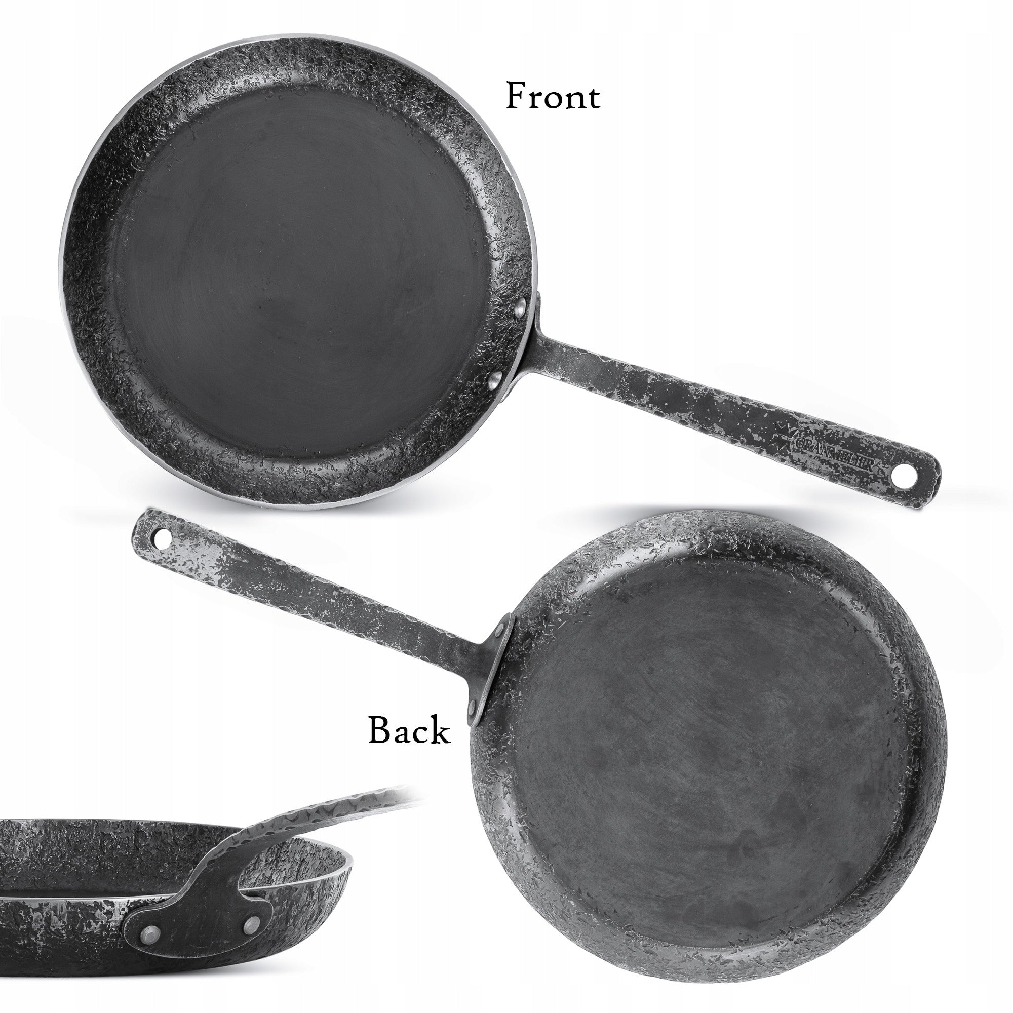 Iron pan hand forged carbon steel GRANMELIER ELI 24 cm without PFAS Manufacturer code 931G5
