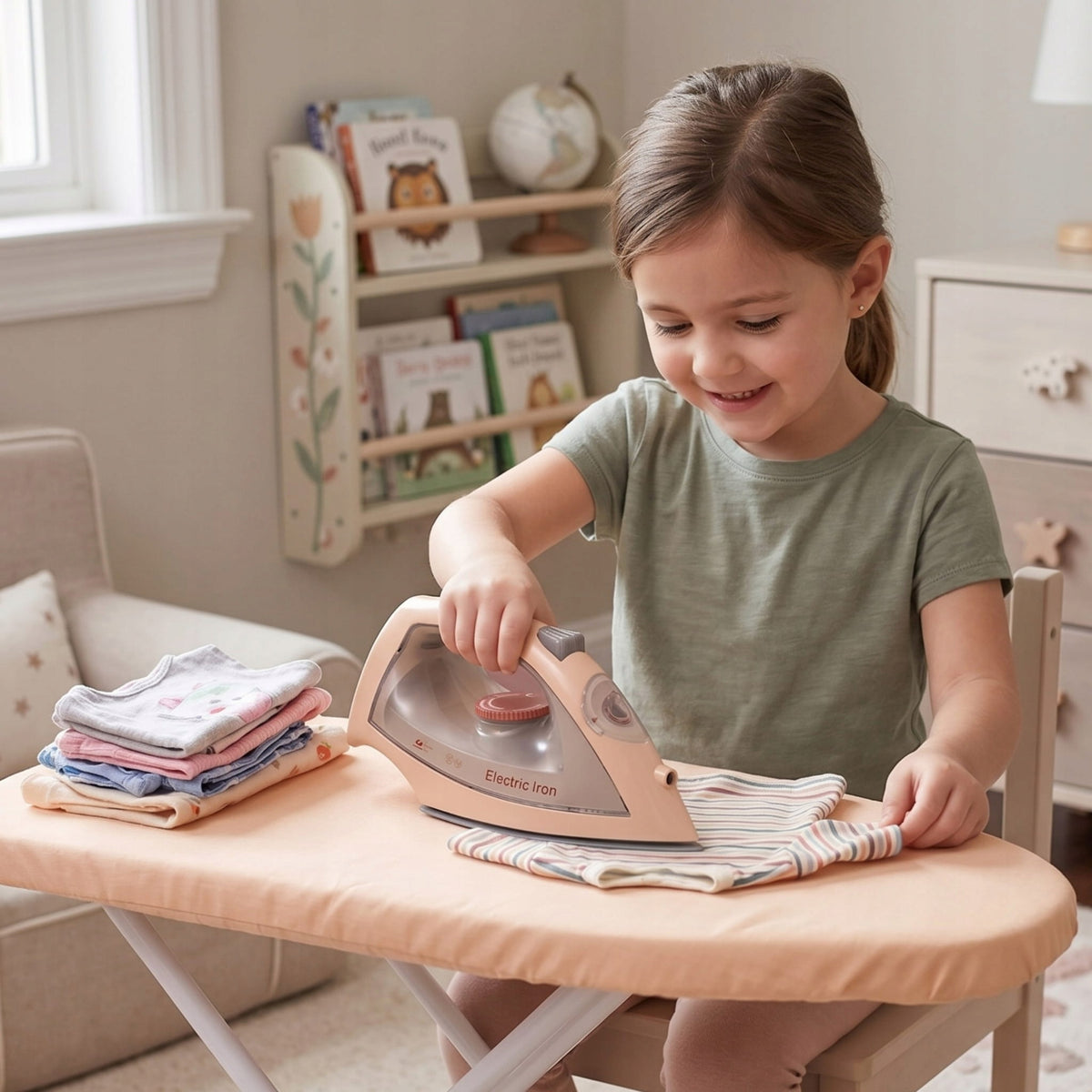 Iron with Sprayer Light and Sound for Children Packaging status original