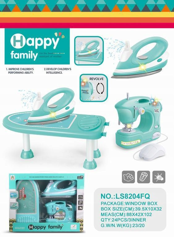 Ironing Kit with Sewing Machine for Kids Gift Toy