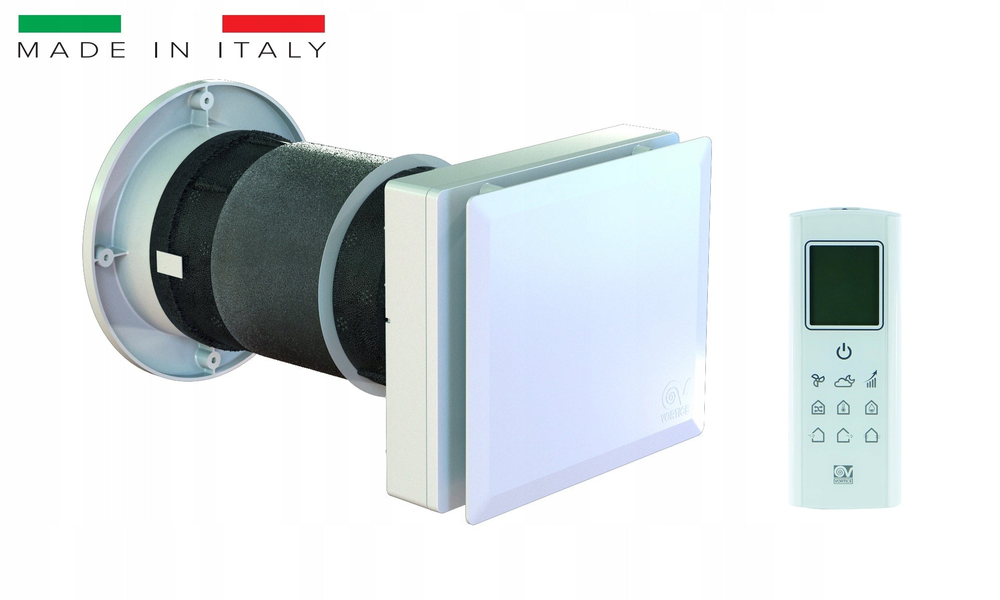 Italian Wall recuperator 160 40m3h VORTICE WiFi MOISTURE SENSOR Range of energy efficiency classes A+ - G