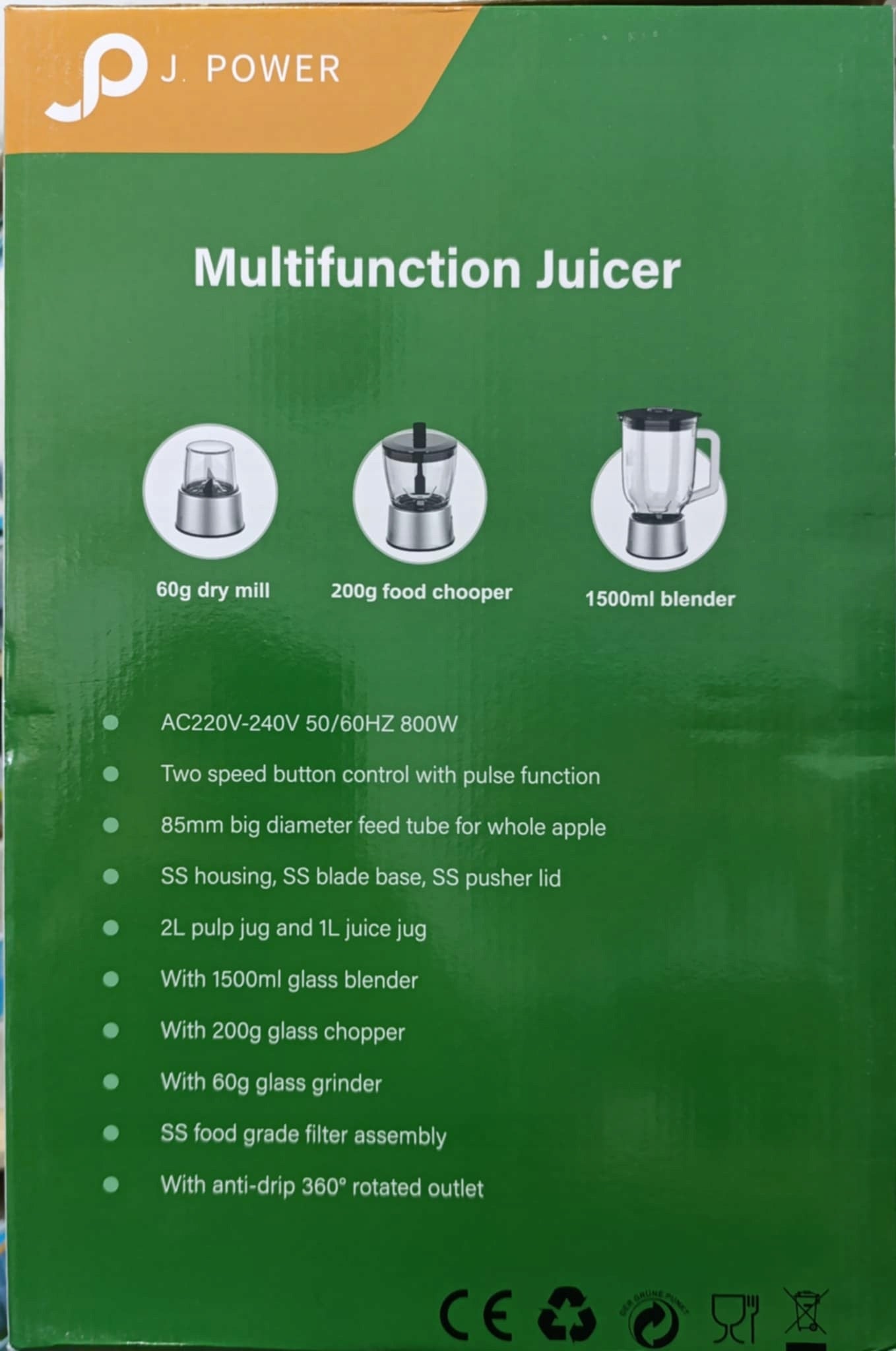 J. POWER 4-in-1 Multifunction Juicer EAN (GTIN) 5604445538958
