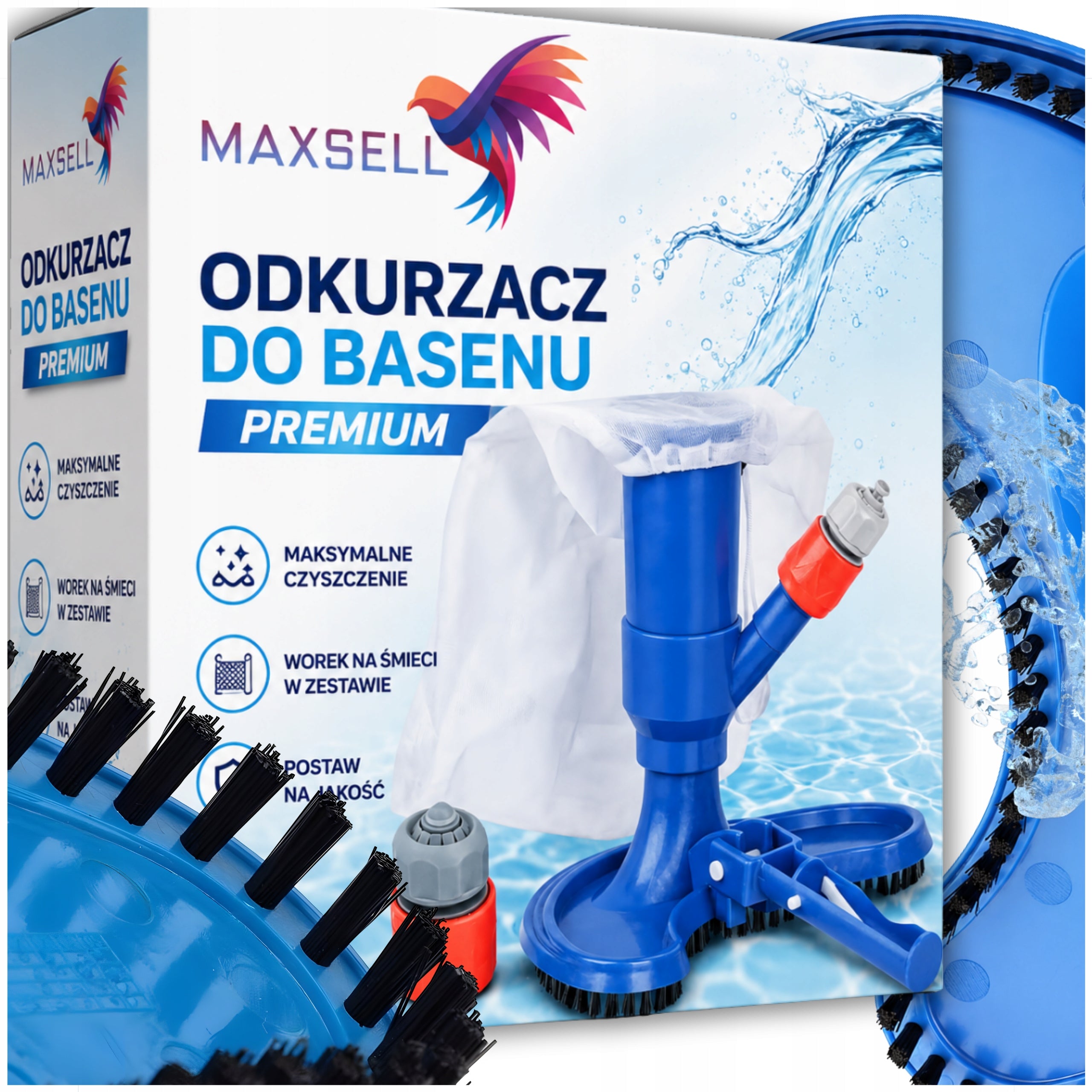 JACUZZI BOTTOM CLEANING POOL VACUUM CLEANER WITH TRASH NET