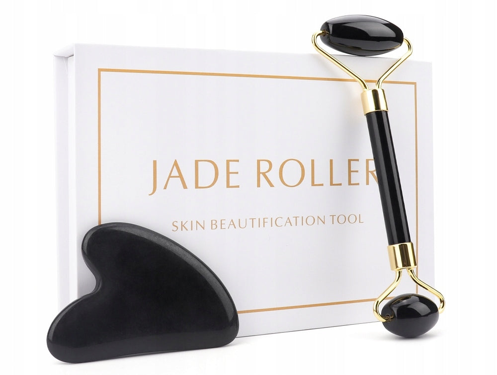 JADE ROLLER AND PLATE FOR FACE MASSAGE BOX