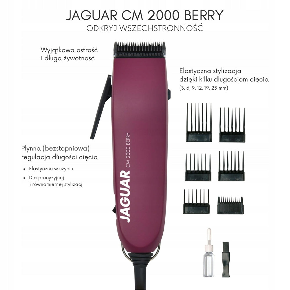 JAGUAR CM 2000 BERRY Professional Hairdressing Machine Packaging status original