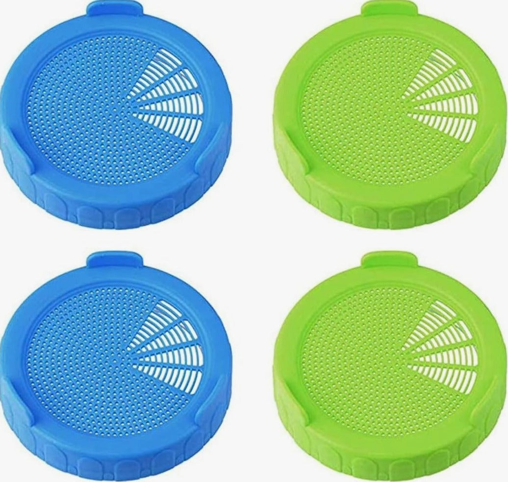 JAR LID STRAINERS 4 PIECES FOR GERMINATING BEAN GRAINS 85 CM