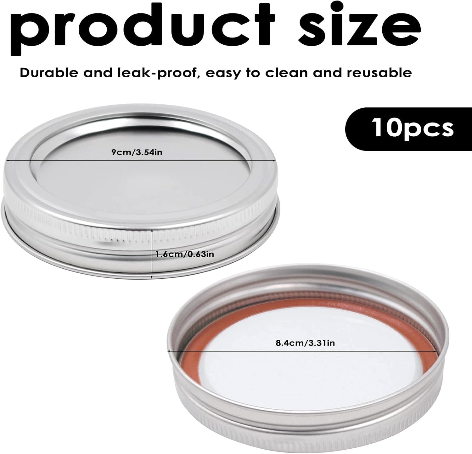 JAR LIDS 86 MM SCREW-ON TIGHT 10 PIECES IRON ROUND Kind lid